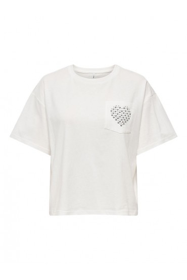 ONLTERZA S/S O-NECK TOP BOX JRS - ΛΕΥΚΟ