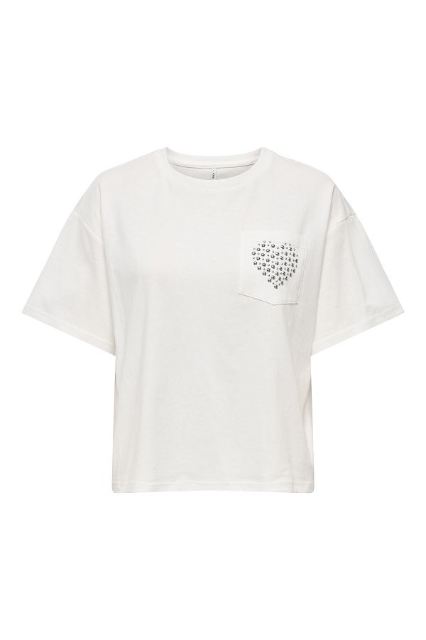 ONLTERZA S/S O-NECK TOP BOX JRS - ΛΕΥΚΟ