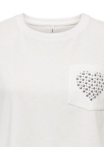ONLTERZA S/S O-NECK TOP BOX JRS - ΛΕΥΚΟ