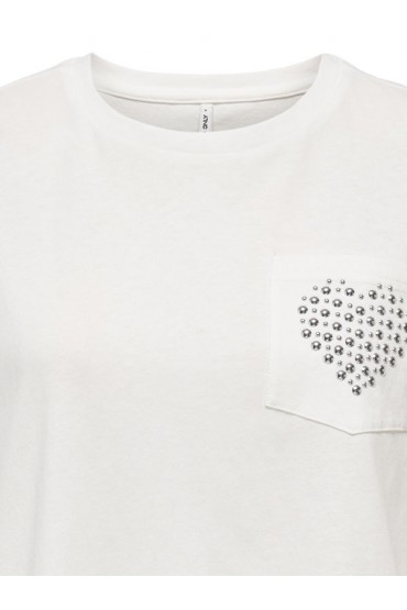 ONLTERZA S/S O-NECK TOP BOX JRS - ΛΕΥΚΟ
