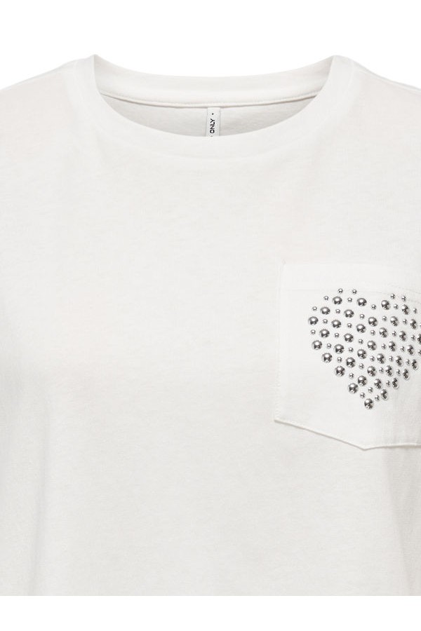 ONLTERZA S/S O-NECK TOP BOX JRS - ΛΕΥΚΟ