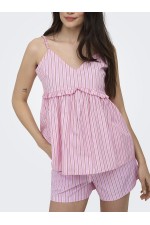 ONLLORIS STRAP FLOWY TOP WVN - ΡΟΖ