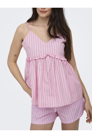ONLLORIS STRAP FLOWY TOP WVN - ΡΟΖ