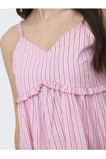 ONLLORIS STRAP FLOWY TOP WVN - ΡΟΖ