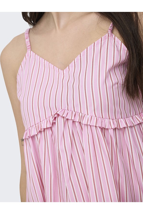 ONLLORIS STRAP FLOWY TOP WVN - ΡΟΖ