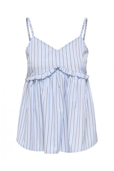 ONLLORIS STRAP FLOWY TOP WVN - ΜΠΛΕ ΑΝΟΙΧΤΟ