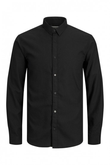 JCOORION SHIRT LS PLS - ΜΑΥΡΟ