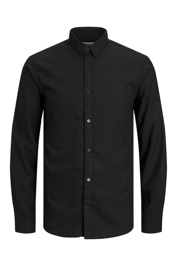 JCOORION SHIRT LS PLS - ΜΑΥΡΟ