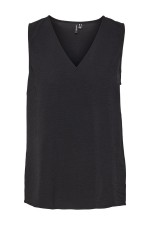 VMALVA S/L V-NECK TOP WVN GA EXP - ΜΑΥΡΟ
