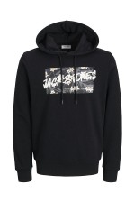 JJHAWAII SHAPE SWEAT HOOD - ΜΑΥΡΟ