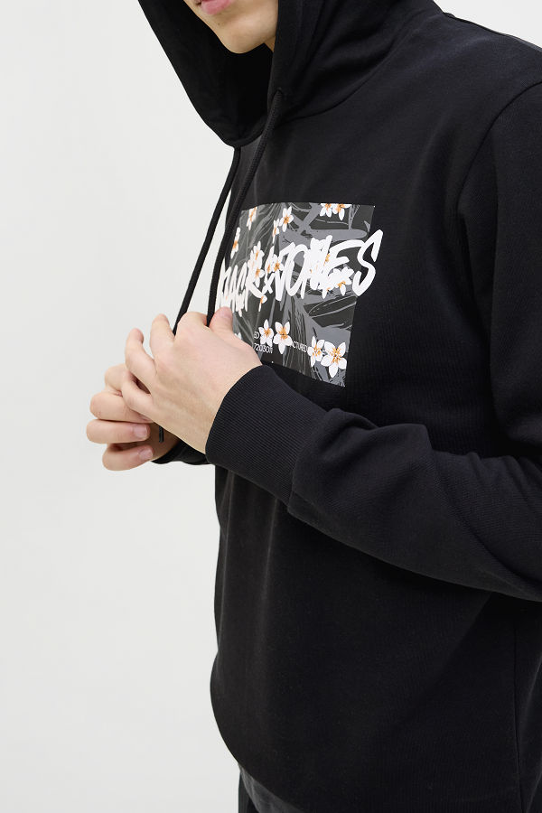 JJHAWAII SHAPE SWEAT HOOD - ΜΑΥΡΟ
