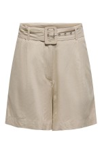 ONLJAKIRI LINEN BUCKLE SHORTS PTM - ΜΠΕΖ