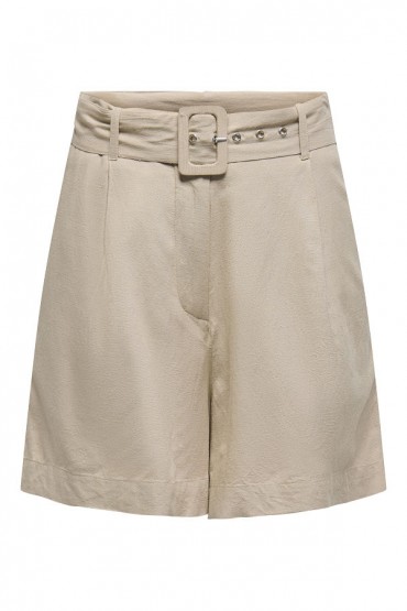 ONLJAKIRI LINEN BUCKLE SHORTS PTM - ΜΠΕΖ