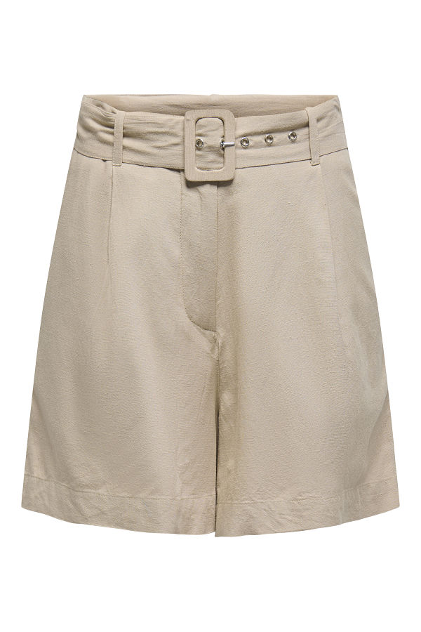 ONLJAKIRI LINEN BUCKLE SHORTS PTM - ΜΠΕΖ