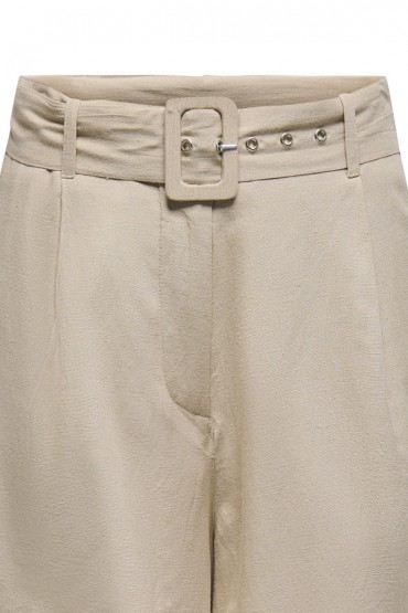 ONLJAKIRI LINEN BUCKLE SHORTS PTM - ΜΠΕΖ