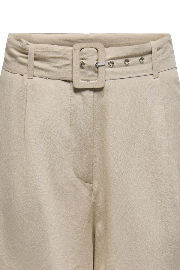 ONLJAKIRI LINEN BUCKLE SHORTS PTM - ΜΠΕΖ
