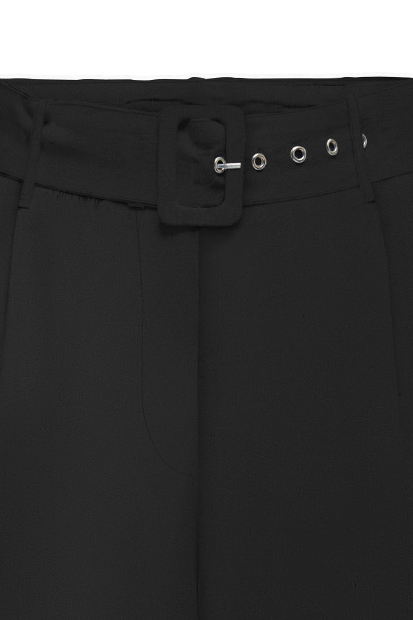 ONLJAKIRI LINEN BUCKLE SHORTS PTM - ΜΑΥΡΟ