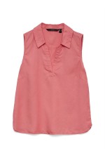 VMHARPER SL COLLAR SHORT TENCEL TOP - ΠΟΡΤΟΚΑΛΙ