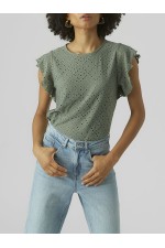 VMTASSA SL FRILL TOP NOOS - ΠΡΑΣΙΝΟ