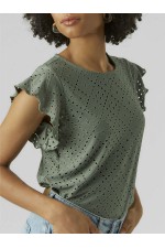 VMTASSA SL FRILL TOP NOOS - ΠΡΑΣΙΝΟ