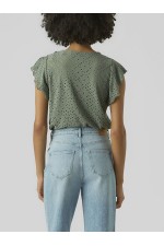 VMTASSA SL FRILL TOP NOOS - ΠΡΑΣΙΝΟ