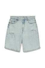 VMHADLEY MR BERMUDA DENIM SHORTS MIX - ΜΠΛΕ ΑΝΟΙΧΤΟ