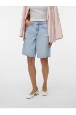 VMHADLEY MR BERMUDA DENIM SHORTS MIX - ΜΠΛΕ ΑΝΟΙΧΤΟ