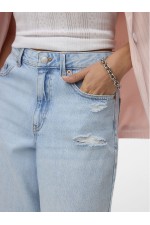 VMHADLEY MR BERMUDA DENIM SHORTS MIX - ΜΠΛΕ ΑΝΟΙΧΤΟ