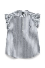 VMSELMA SS FRILL TOP - ΜΠΛΕ