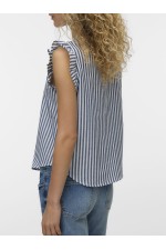 VMSELMA SS FRILL TOP - ΜΠΛΕ