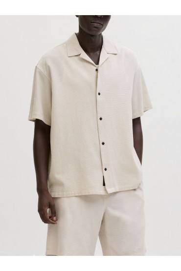 JJGLOBAL WAFFLE RESORT SHIRT SS - ΜΠΕΖ