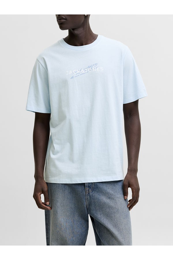 JCOETERNA FRONT PRINT TEE SS CREW FST - ΜΠΛΕ ΑΝΟΙΧΤΟ