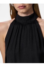 PCMILDA HALTER NECK TOP WVN - ΜΑΥΡΟ