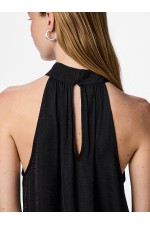 PCMILDA HALTER NECK TOP WVN - ΜΑΥΡΟ