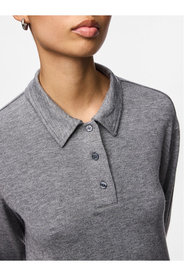 PCRITT LS POLO JRS PWP - ΓΚΡΙ