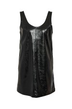 NMKANE PINAFORE VINYL DRESS - ΜΑΥΡΟ