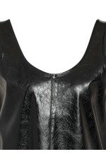 NMKANE PINAFORE VINYL DRESS - ΜΑΥΡΟ