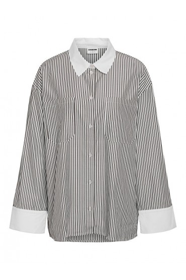 NMFREJA L/S OVERSIZED PLAIN SHIRT WVN - ΛΕΥΚΟ