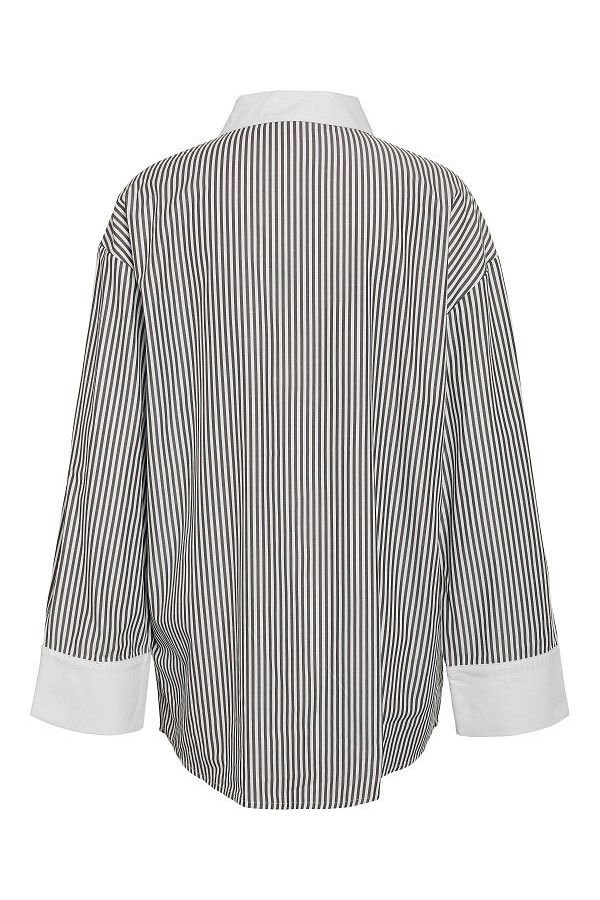 NMFREJA L/S OVERSIZED PLAIN SHIRT WVN - ΛΕΥΚΟ