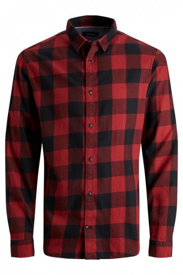 JJEGINGHAM TWILL SHIRT L/S NOOS - ΚΟΚΚΙΝΟ