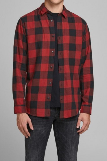 JJEGINGHAM TWILL SHIRT L/S NOOS - ΚΟΚΚΙΝΟ