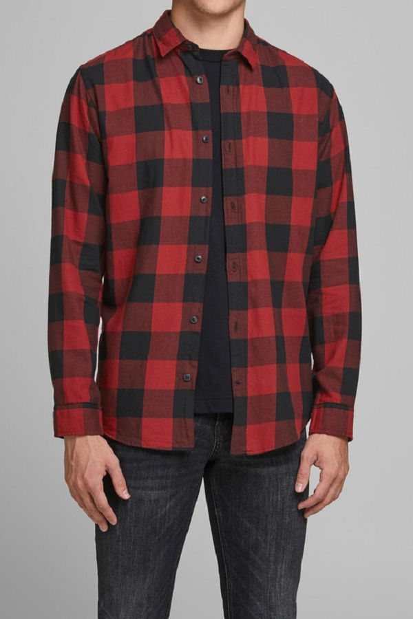 JJEGINGHAM TWILL SHIRT L/S NOOS - ΚΟΚΚΙΝΟ