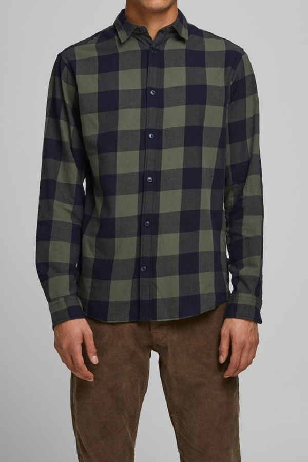 JJEGINGHAM TWILL SHIRT L/S NOOS - ΧΑΚΙ