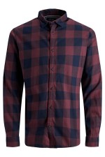 JJEGINGHAM TWILL SHIRT L/S NOOS - ΜΠΟΡΝΤΩ