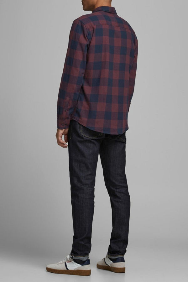 JJEGINGHAM TWILL SHIRT L/S NOOS - ΜΠΟΡΝΤΩ