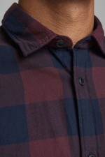 JJEGINGHAM TWILL SHIRT L/S NOOS - ΜΠΟΡΝΤΩ