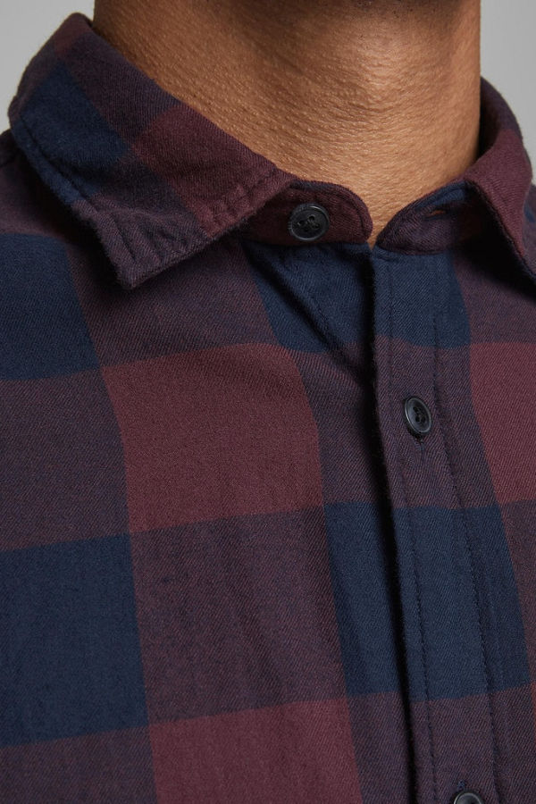 JJEGINGHAM TWILL SHIRT L/S NOOS - ΜΠΟΡΝΤΩ