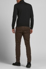 JJEEMIL KNIT HALF ZIP NOOS - ΜΑΥΡΟ