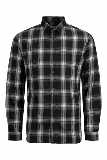JCOORION SHIRT LS PLS - ΜΑΥΡΟ