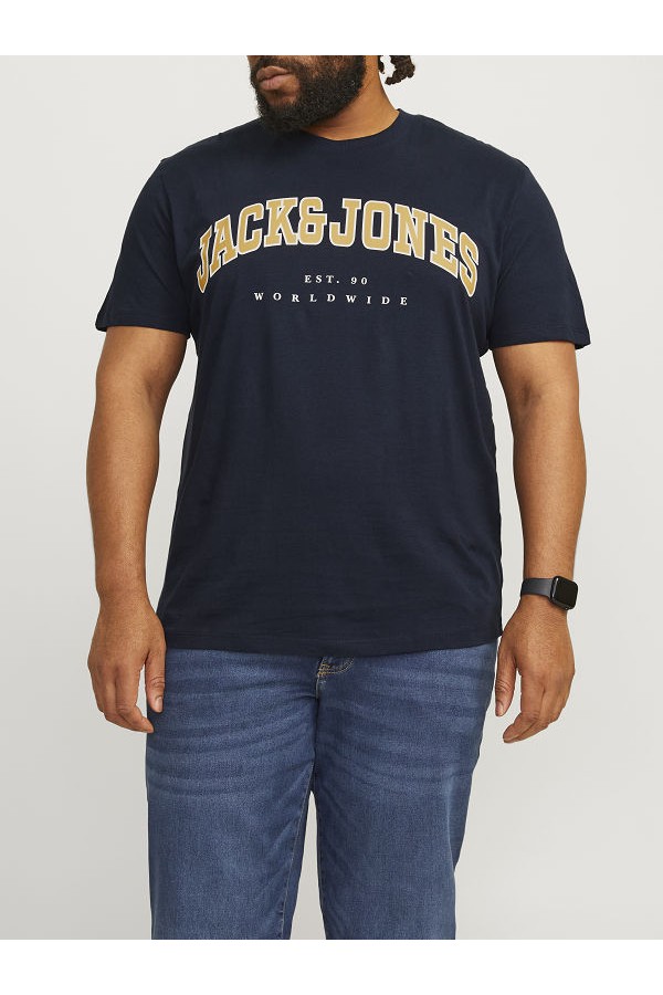 JJECALEB VARSITY TEE SS O-NECK NOOS PLS - ΜΠΛΕ